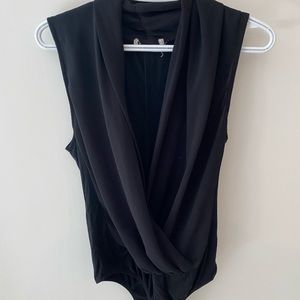 Blouse top bodysuit, size S-M, black